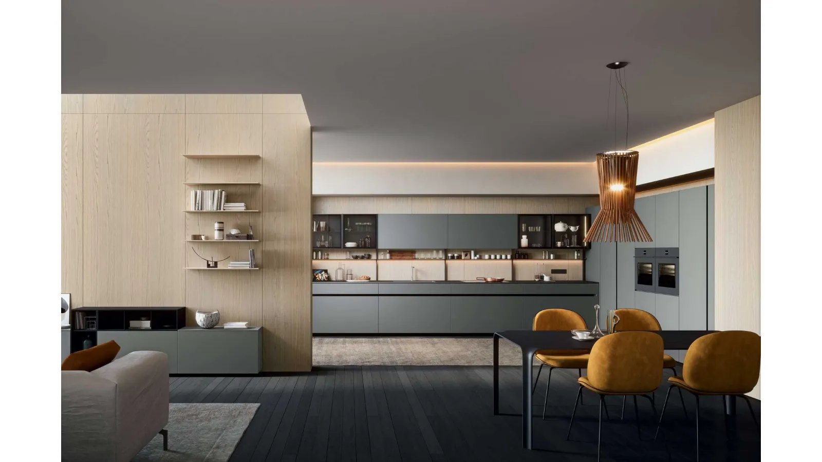 Cucina Moderna GI30 angolare in laccato Grigio opaco di Dibiesse