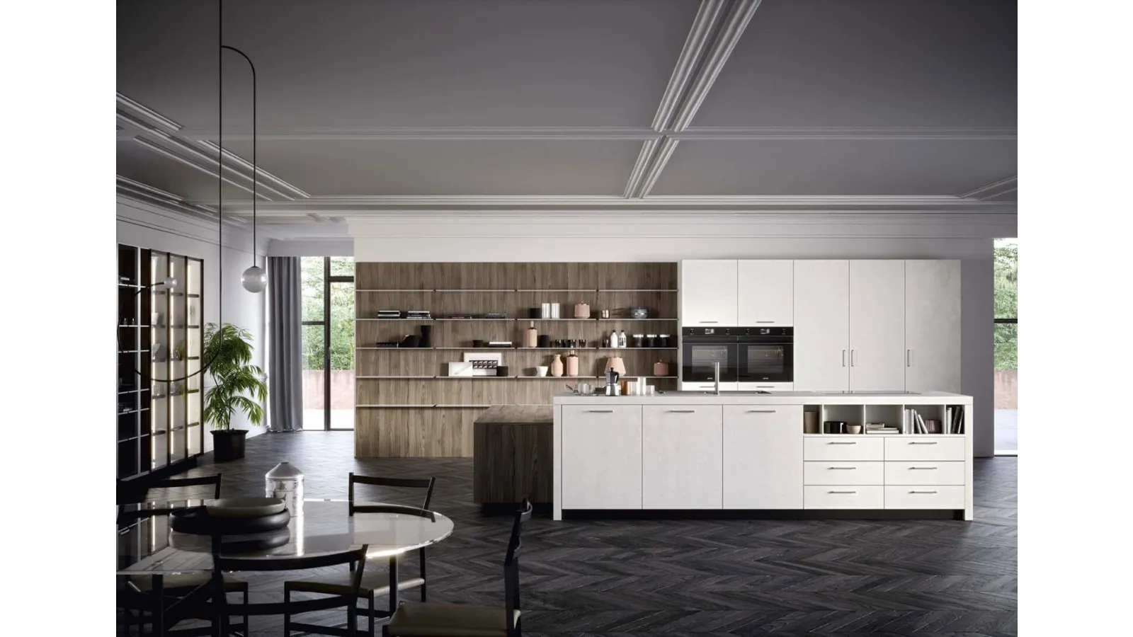 Cucina Moderna Emporio Maniglia con isola di Dibiesse