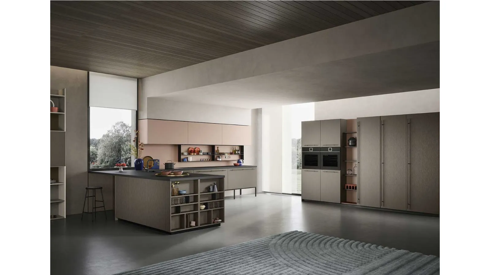 Cucina Moderna Emporio Maniglia con penisola di Dibiesse