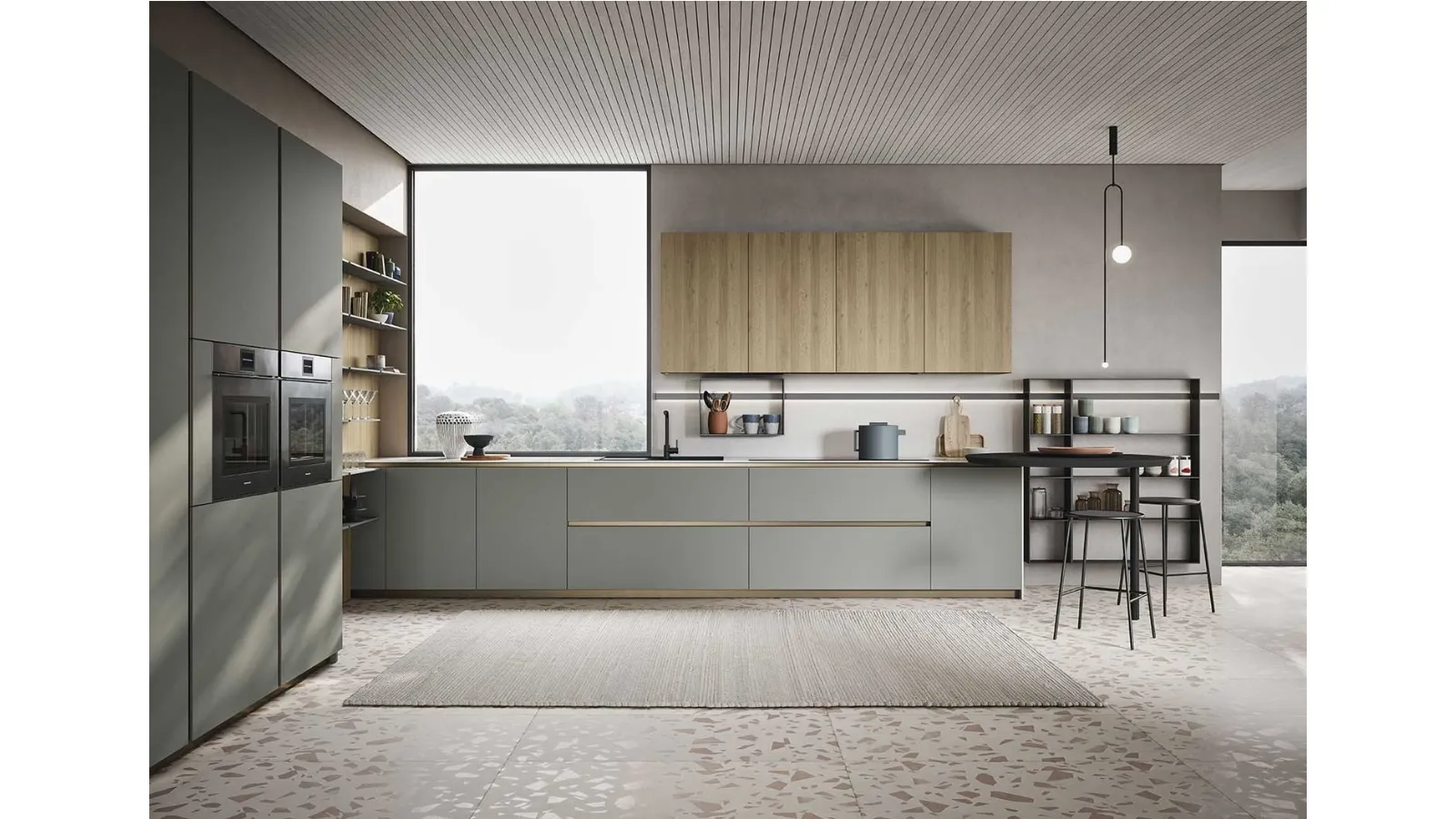 Cucina Moderna Emporio Time con penisola di Dibiesse