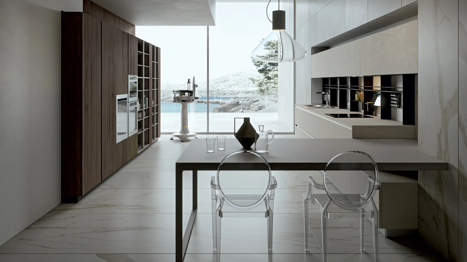 Cucina Moderna Emporio Time con penisola di Dibiesse