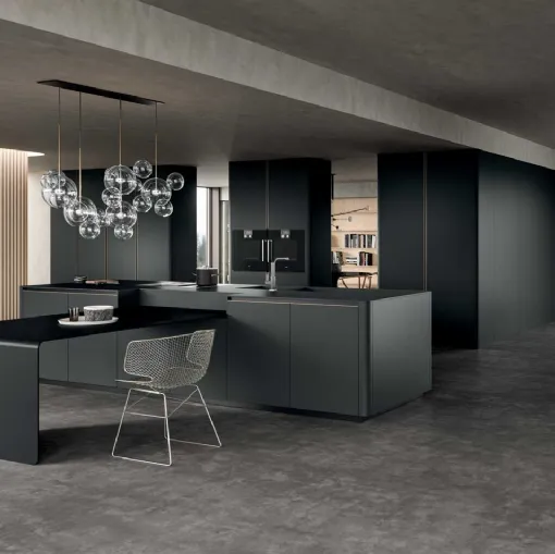 Cucina Moderna in alluminio Filo con isola di Dibiesse