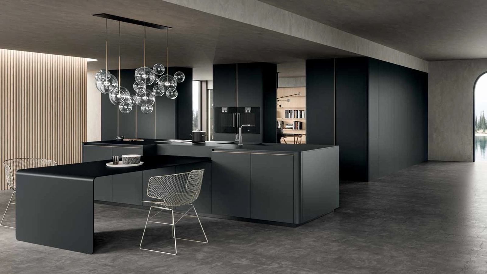 Cucina Moderna in alluminio Filo con isola di Dibiesse