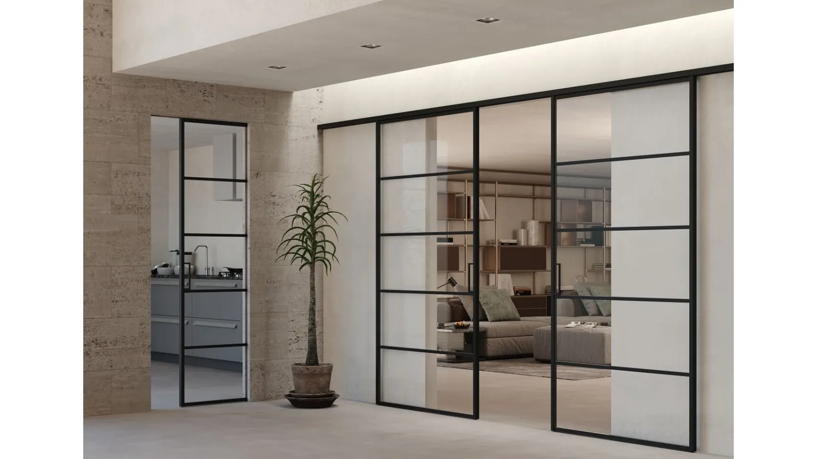 Porta per interni scorrevole Factory T5 di Foa