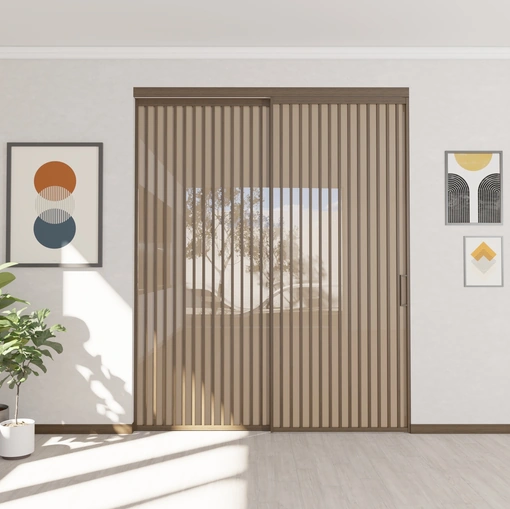 Porta per interni scorrevole in legno e vetro Factory V60 di Foa