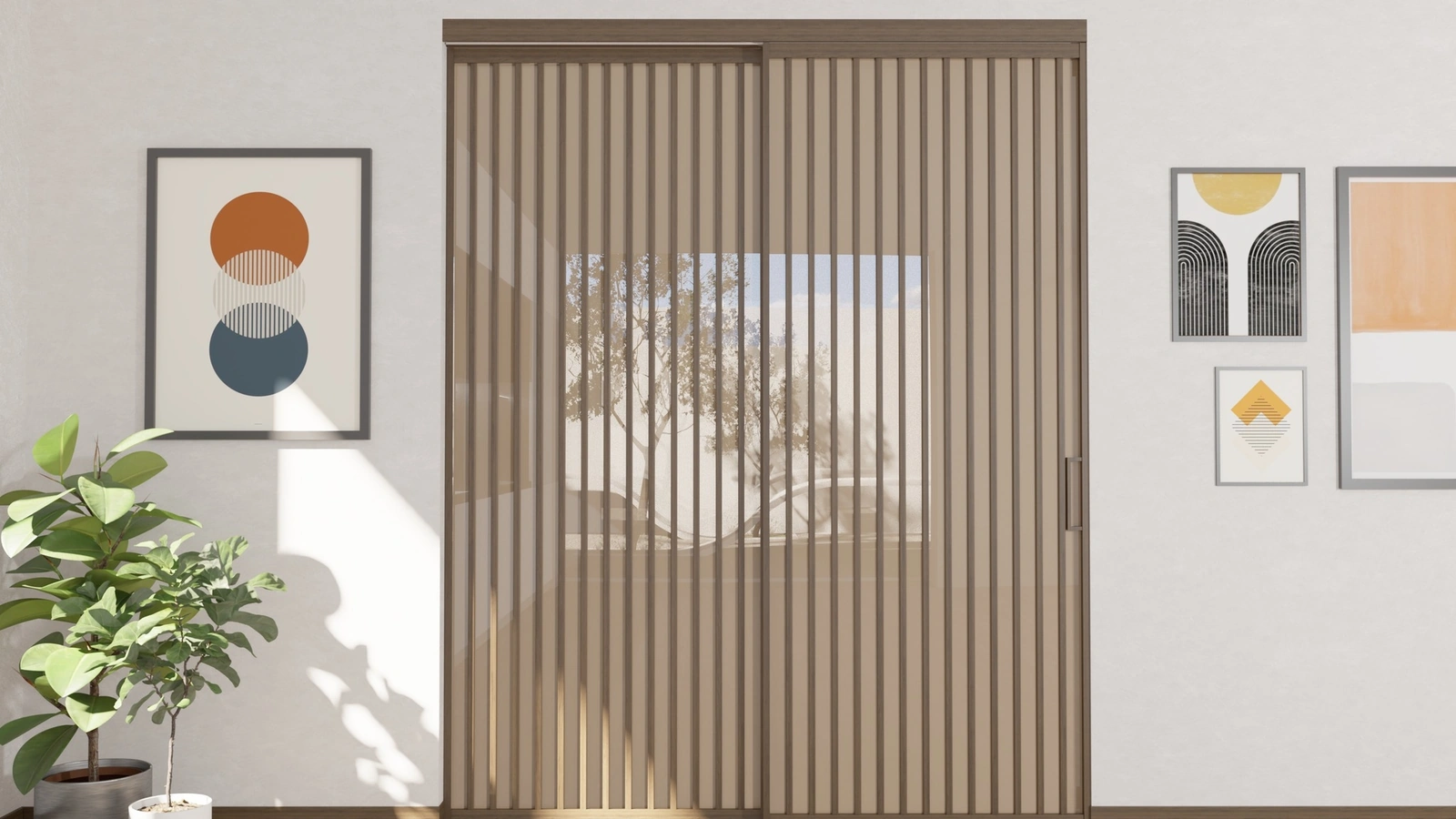 Porta per interni scorrevole in legno e vetro Factory V60 di Foa