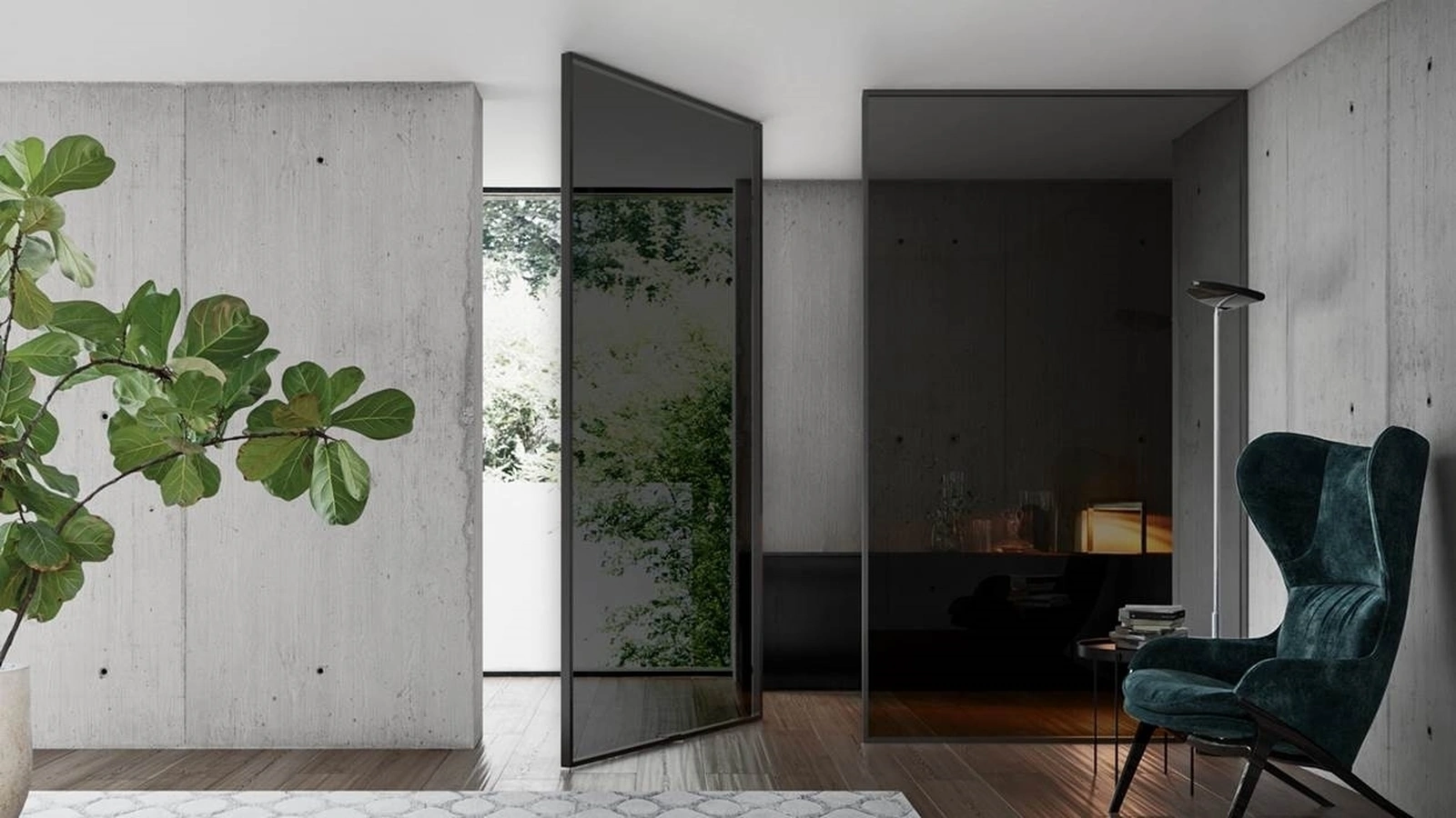 Porta per interni in vetro con telaio in alluminio Gaia a Bilico di Doal