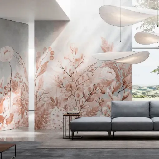 Porta per interni Gea a Bilico in legno rivestita con carta da parati di Doal