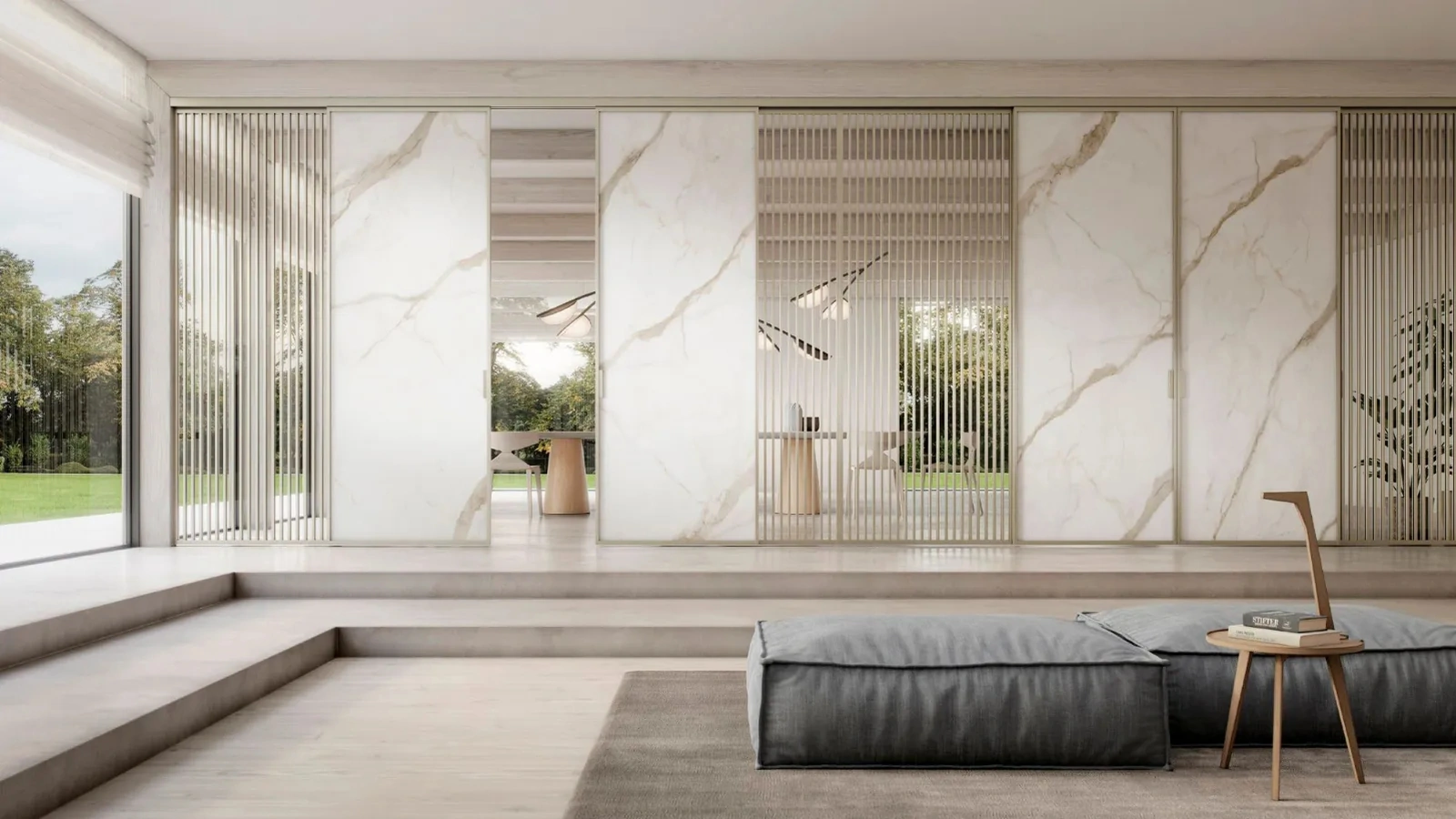 Porta per interni Zeus Sospesa effetto Marmo di Doal