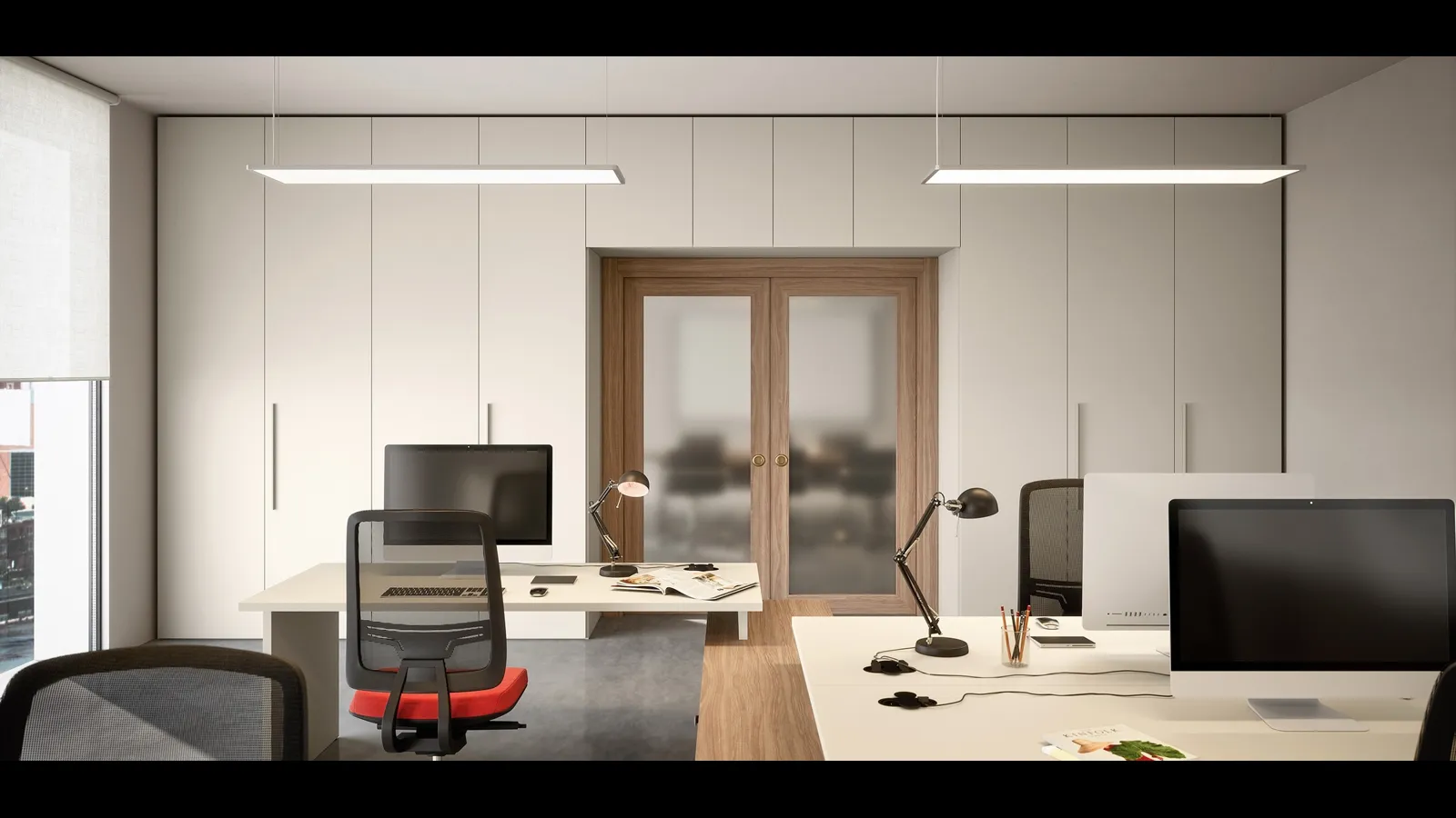 Armadio per Ufficio a ponte con varco 06C in melaminico di Cinquanta3