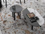 Tavolino con struttura in frassino e piano realizzato in due materiali differenti Bam 01 di Calligaris