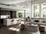 Tavolino trasformabile Box con top in marmo Calacatta Gold lucido di Ozzio