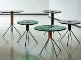 Tavolino rotondo Jelly in vetro fuso di Porada