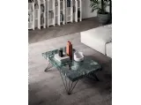 Tavolino multifunzione Radius con top in marmo e base in metallo di Ozzio