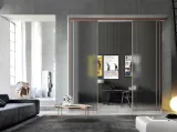 Porta scorrevole per interni in vetro satinato con profilo in alluminio Like Sospesa di Doal
