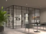 Porta per interni Factory TM in vetro con telaio in alluminio di Foa