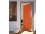 Porta per interni a battente Flat vetro Song Arancio, finitura laccato alluminio di Foa