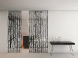 Porta per interni Space scorrevole per controsoffitto decoro vetro Luxury Forest di Foa