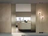 Porta per interni Vitra doppia scorrevole a Scomparsa con decoro Full Plaster di Henry Glass