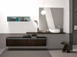 Mobile da Bagno sospeso in rovere termotrattato e laccato lucido 45 05 di Birex