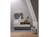 Mobile da Bagno sospeso in laccato bianco opaco e rovere 45 06 di Birex