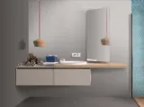 Mobile da Bagno sospeso in melaminico con top in rovere 45 10 di Birex