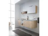 Mobile da Bagno sospeso in melaminico rovere e top in mineral marmo grigio 45 12 di Birex