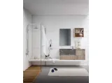 Mobile da Bagno sospeso in melaminico rovere con top e lavabo in marmo grafite 45 13 di Birex