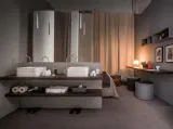 Mobile da Bagno sospeso in rovere termotrattato e laccato opaco 45 14 di Birex