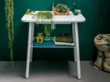 Mobile bagno da appoggio in laccato bianco opaco e top in mineral marmo Acqua e Sapone 01 di Birex