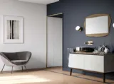 Mobile da bagno di design in laccato effetto resina e top in marmo Campus 02 di Birex