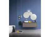 Mobile sospeso da bagno in laccato opaco con top in vetro laccato lucido Campus 03 di Birex