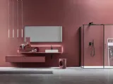 Mobile da Bagno sospeso di design Dafne 01 in laccato opaco di Arcom