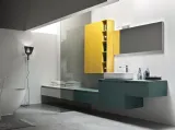 Mobile da Bagno sospeso in Rovere Segale con pensile laccato Giallo opaco Escape 33 di Arcom