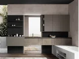 Mobile da Bagno sospeso Facto 02 in gres, laccato ed essenza rovere di Birex