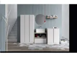 Mobile da Lavanderia in melaminico bianco e lavabo  in ceramica Idrobox 10 di Birex