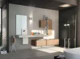 Mobile da Bagno sospeso La Fenice 15 in Rovere nodato naturale con top in Ecomalta di Arcom