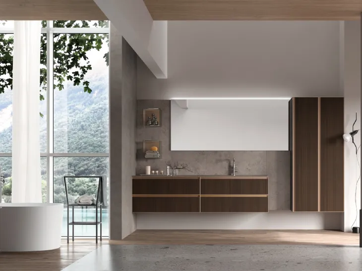 Mobile da Bagno sospeso in legno Shape 05 di Arcom