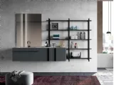 Mobile da Bagno Sidéro 07 in laccato opaco grigio antracite di Birex