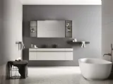 Mobile da Bagno sospeso in laccato effetto resina e top in alluminio Sidero 10 di Birex