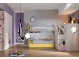 Cameretta con scrivania nella parte superiore e cabina armadio in quella inferiore Alpha Letto a Soppalco G040 di Doimo Cityline