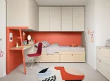 Cameretta a ponte con scrivania Kids space 26 in melaminico di Nidi