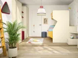 Cameretta con letti a castello Kids space 30 in melaminico di Nidi