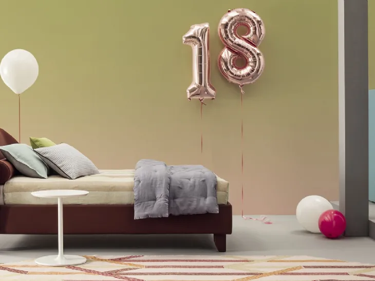Letto Singolo in tessuto con testiera avvolgente Carnaby di Twils