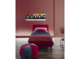Letto singolo in tessuto con testiera Frick Round di Twils