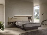 Letto Wall System Dreaming 02 in laccato con testiera in ecopelle e legno di Mobilgam