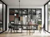 Libreria a muro Speed Up 05 in laccato Dark Grey, terracotta, Piombo e finitura Rovere di Dall'Agnese