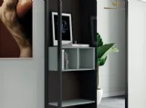 Mobile ingresso con mensole in laccato opaco e metallo Skap 02 di Birex