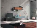 Parete Attrezzata Composizione Horizon 902 in laccato opaco e legno di Mobilgam
