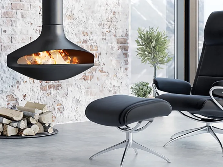 Poltrona in pelle imbottita Paris con schienale alto di Stressless